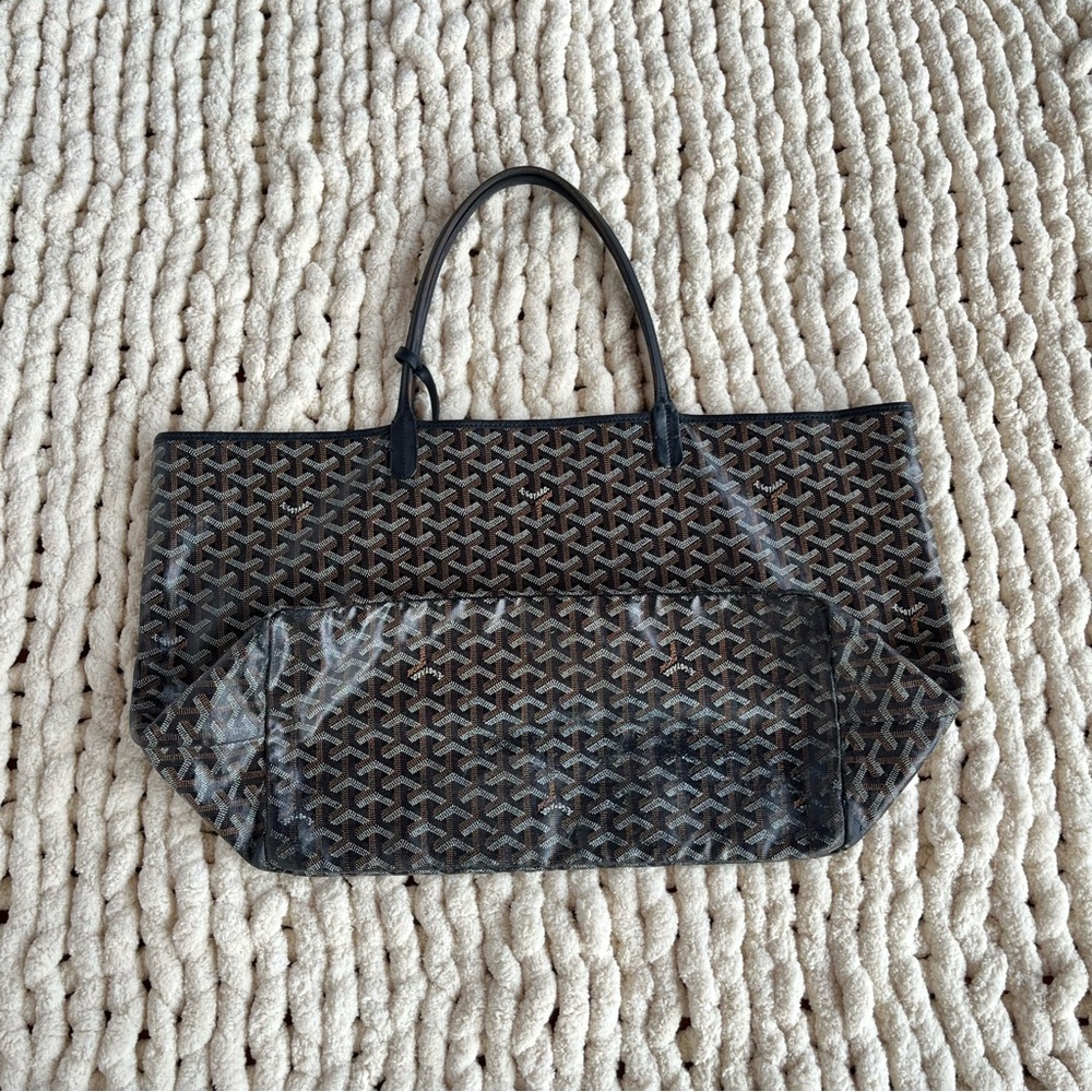 GOYARD Saint Louis Black Monogram Coated Canvas Tote Bag - Picture 11 of 15